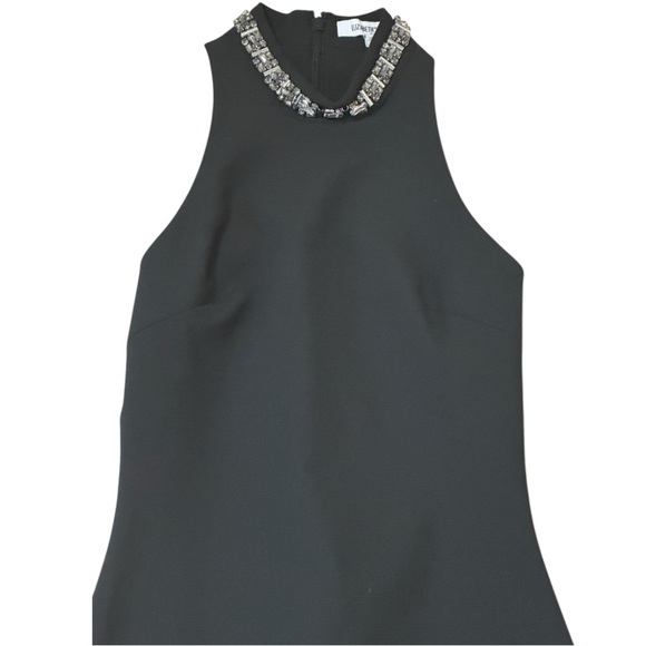 Elizabeth and James Black Jade Embellished Collar Mini Dress Sz 2 Bodycon Maryse - Picture 8 of 11